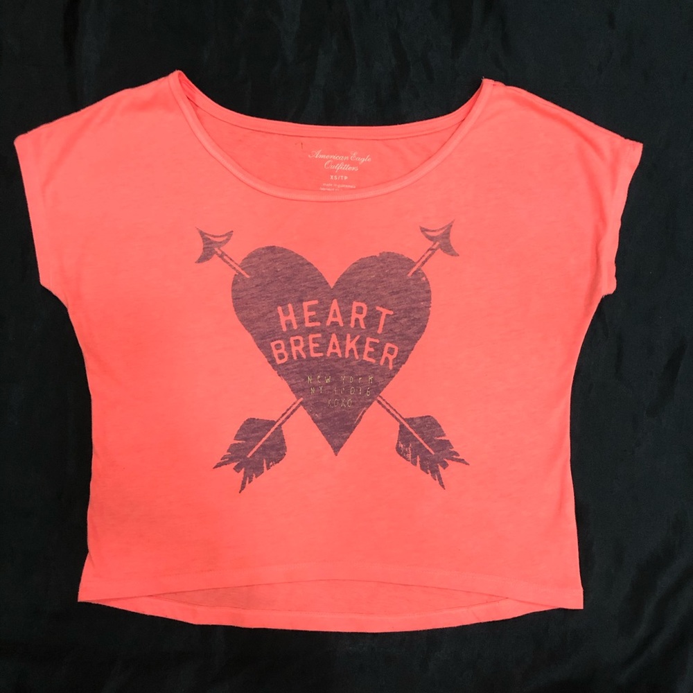 💘 American Eagle Heartbreaker Coral Crop Top 💘